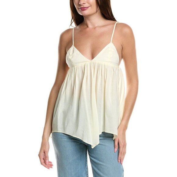 We Wore What Flowy Triangle Cami Womens XS Ivory Poplin/Voile Casual Summer Top - Picture 4 of 16